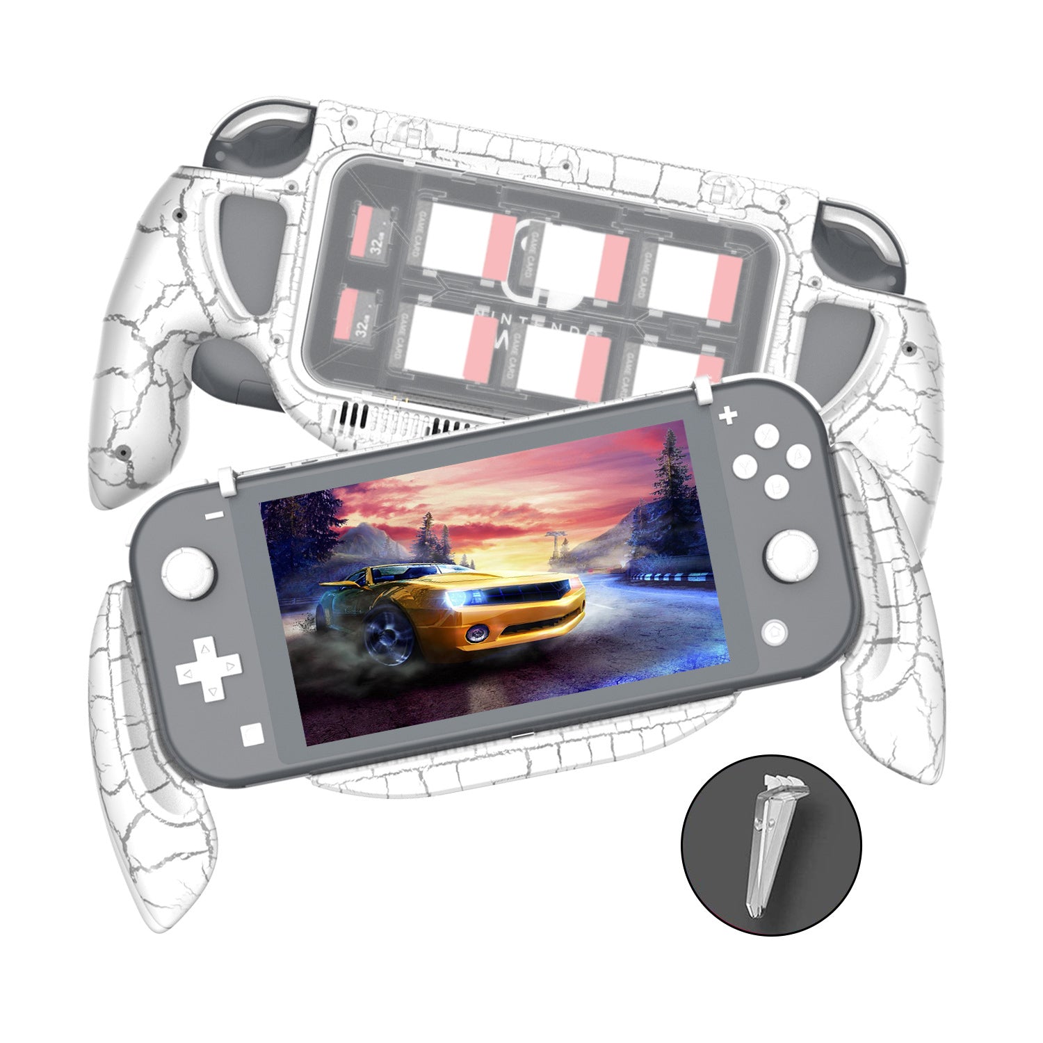 DSS-68 For Nintendo Switch Lite Ergonomic Grip Handle with Game Card Storage Case DSS-68 For Nintendo Switch Lite Ergonomic Grip Handle with Game Card Storage Case